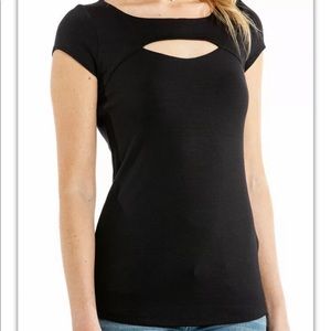 VaVa Joy Han Lori Top VT2462 Black Stretch Cutout